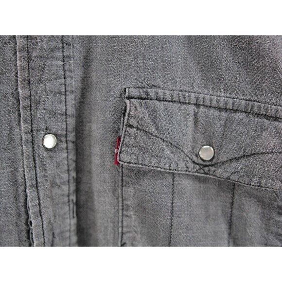 Levis Shacket Gray Aztec Flannel Pearl Snap Cowboy Shirt Mens Large - Picture 4 of 10